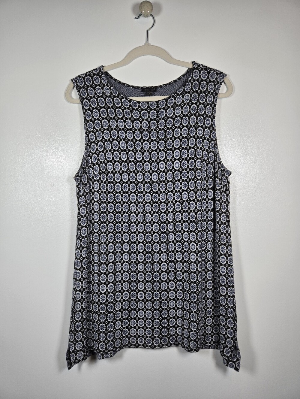 J.Jill Wearever Collection Abstract Geometric Stretch Knit Tank Top Plus Size 1X